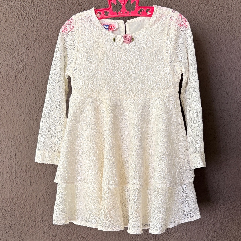Vintage Kids Popsicle Lace Dress Excellent Condition Sz 5